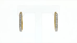 50 ct. t.w. Diamond Oval Hoop Earrings in 18kt Gold Over Sterling