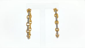 50 ct. t.w. Diamond-Link C-Hoop Earrings in 18kt Gold Over Sterling