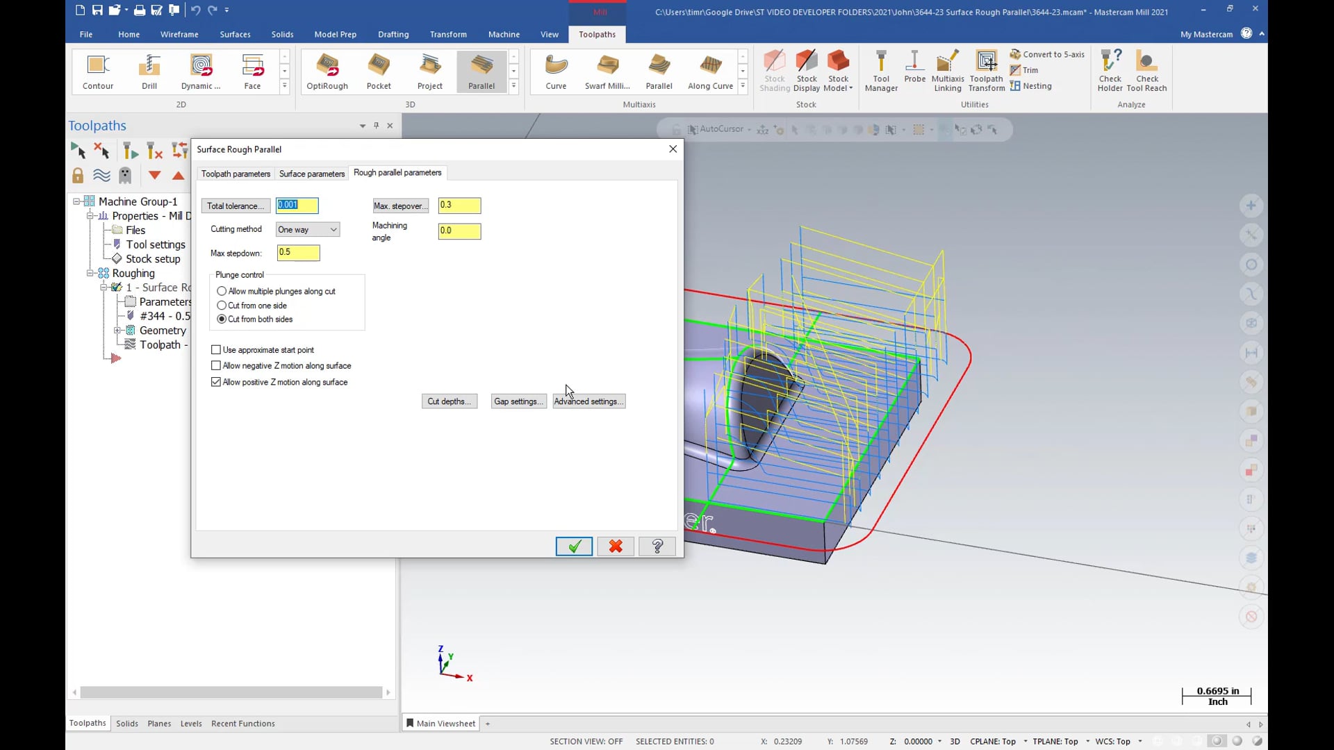 3D Mill Roughing Toolpaths