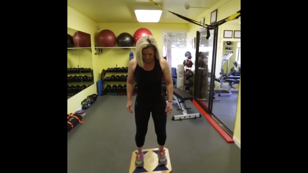 Balance training workouts-Balance Board Squats