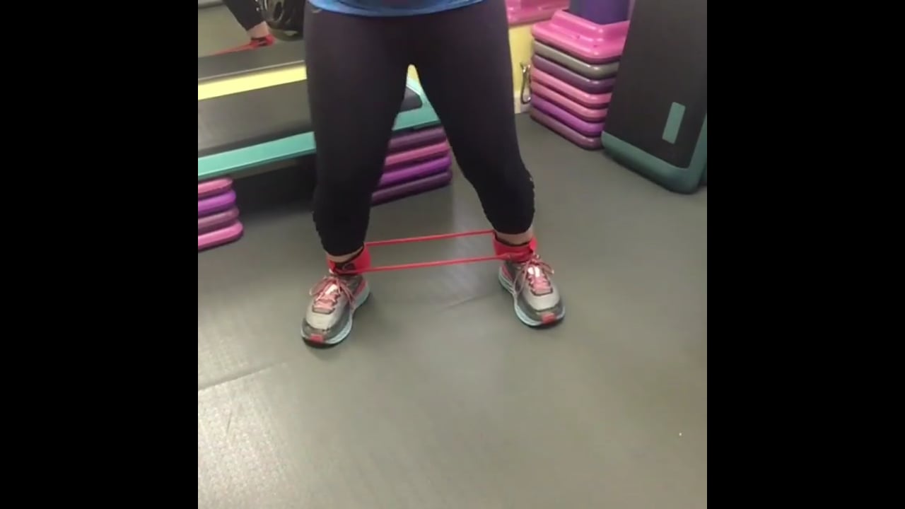 Functional fitness workout-tubing side step/tic tocks