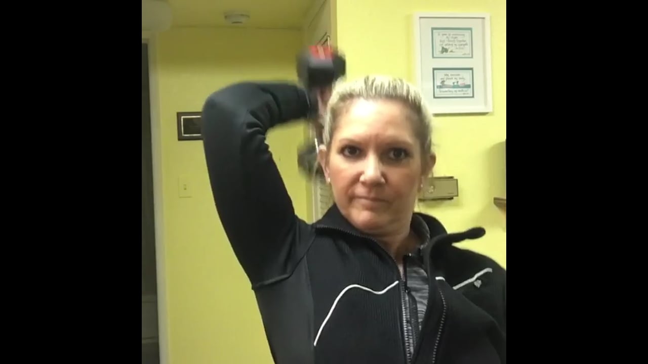 Cardio strength training-Overhead posterior shoulder raise