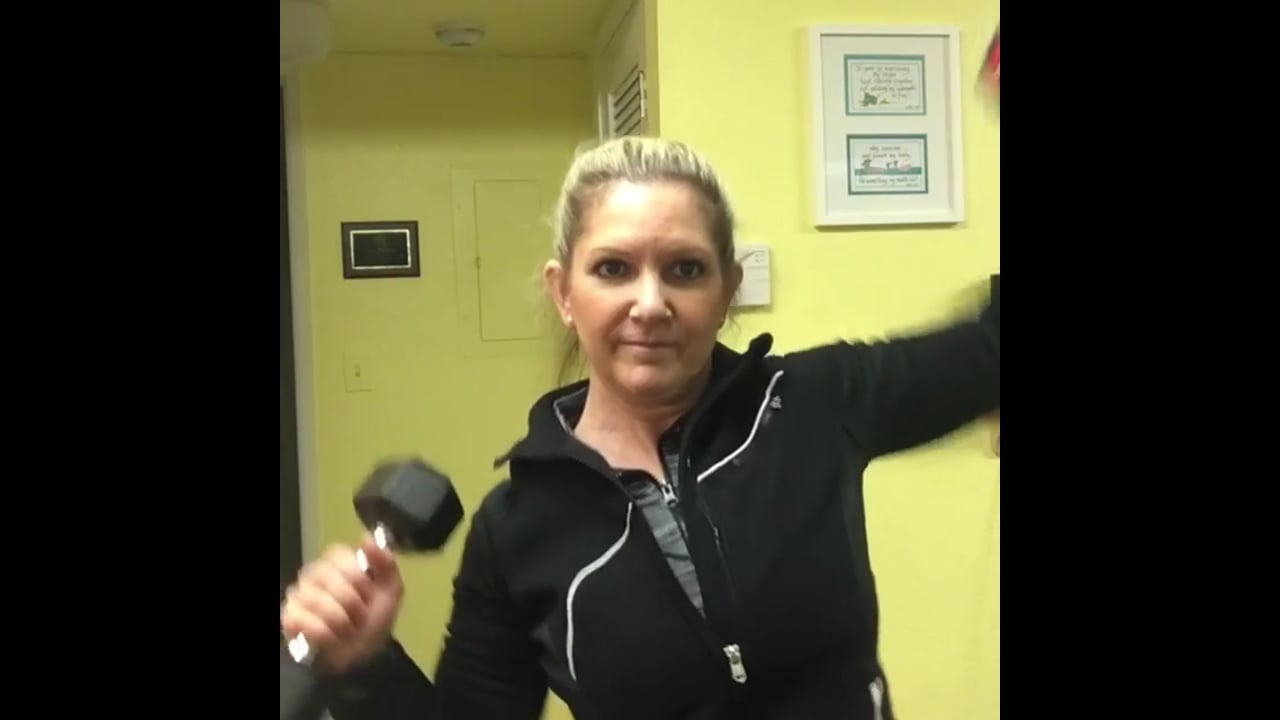 Weight training routines-Frontal plane shoulder raise.