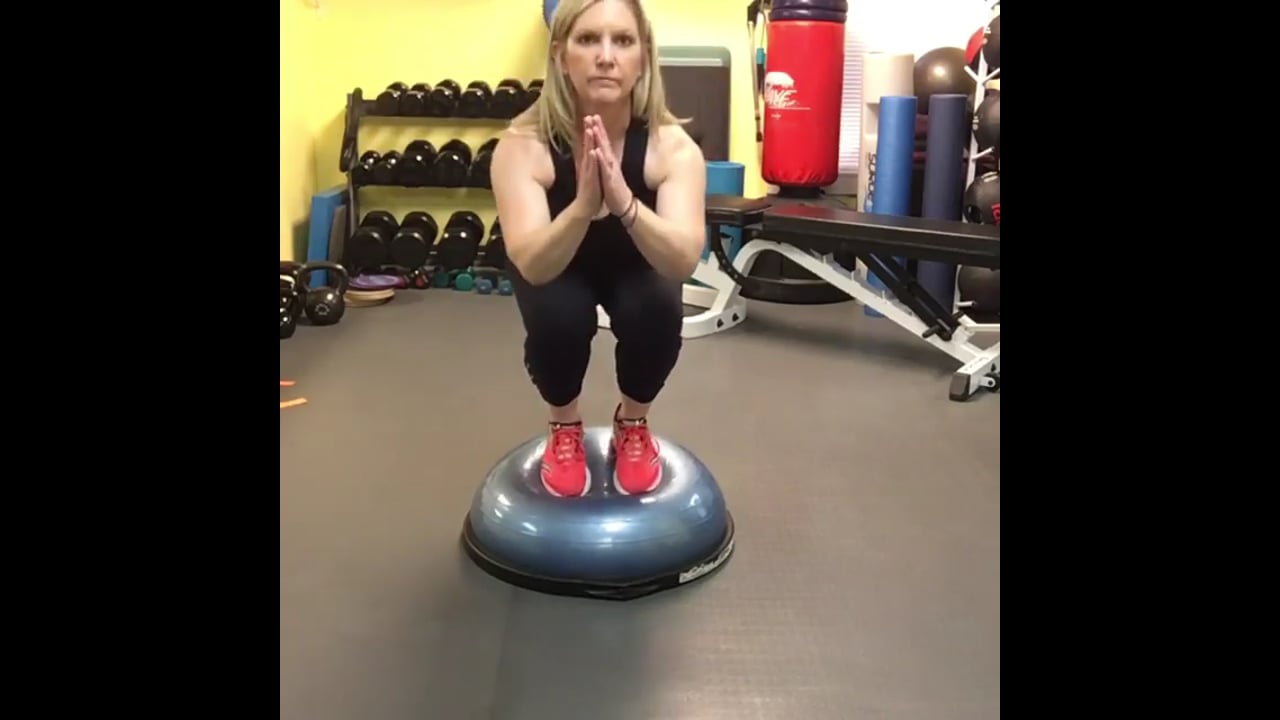 Athletic fitness program-Bosu squats