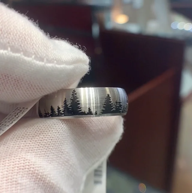 Mens wedding rings with on sale trees